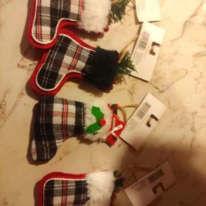 4 Christmas stocking ornaments